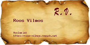 Roos Vilmos névjegykártya